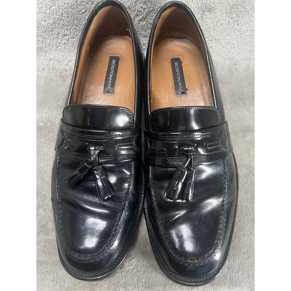 Bostonian Men’s 9 M First Flex Black Leather Tassel Loafers Dress Shoes Office - Picture 1 of 8